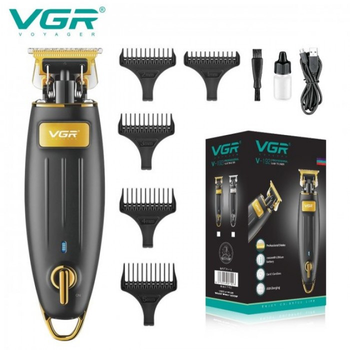 Профессиональная машинка триммер USB VGR 192 Pro S для стрижки волос,бороды и усов аккумуляторная + 5 насадок (49752)
