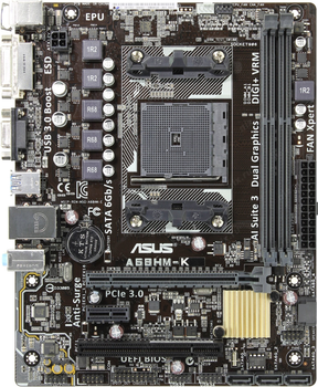 Материнская плата Socket FM2+ ASUS A68HM-K c USB 3.0 / SATA3 ( sFM2+ / FM2, DDR3, AMD A68H, PCI-Ex16 ) Б/У