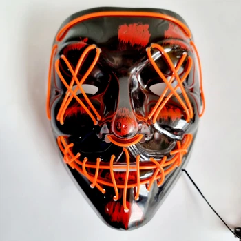 Неоновая маска Purge Mask Судная ночь, светящаяся оранжевая