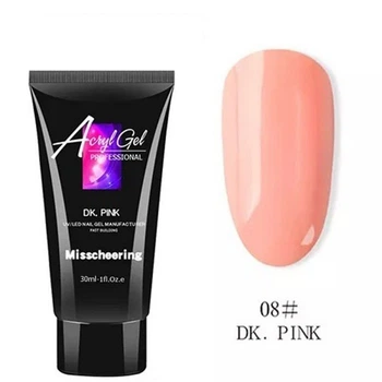 Полигель (акригель) для наращивания ногтей AcrylGel Professional №08, DARK PINK, 30 мл