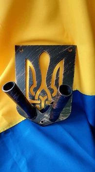 Настенный двойной держатель для флага в форме Герба, металлический держатель под флагшток в форме Тризуба, 29х20 см