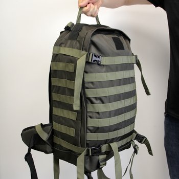 Тактичний рюкзак 40 л колір олива армійський хакі з кордури сумка для військових штурмовий рюкзак похідний ранець речовий ЗСУ