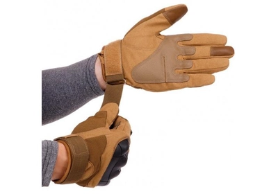 Тактические перчатки T-Gloves койот размер XL (полнопалые военные с закрытыми пальцами осень-зима для военных ВСУ) EFTGBR11
