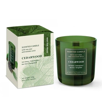 Свеча ароматическая с деревянным фитилем "Cedarwood"