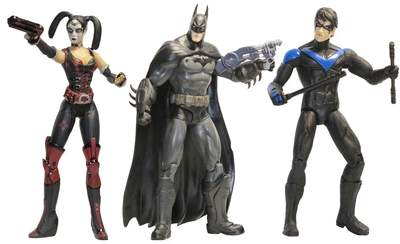 Набор фигурок DC Comics, Аркхэм Сити, 17 см Arkham City, Batman, Nightwing, Harley Quinn SKL14-279074