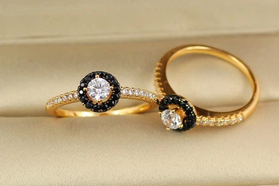 Кольцо Xuping Jewelry день и ночь р 16 золотистое