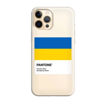 Патриотический чехол на iPhone 12 Pro Max с флагом Украины Pantone - Gisolo