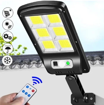 Фонарь уличный с датчиком движения на солнечной батарее Solar Light BL BK120-6COB / с пультом ДУ Черный
