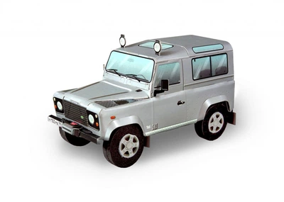 Сборная модель из картона Умная бумага Land Rover Defender 90 (серебро)