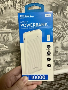 УМБ PowerBank ACL PW-08 10000 mAh USB Павербанк Зовнішній акумулятор Білий Швидка зарядка МС