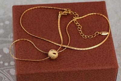 Цепь Xuping Jewelry снейк с прорезью на шарике 40+5 см 1.5 мм золотистая