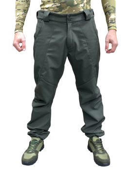 Тактичні штани ЗСУ Софтшелл Олива теплі військові штани на флісі розмір 56-58 зріст 167-179