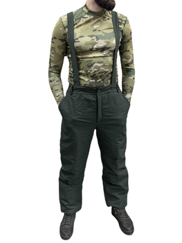 Штаны зимние ЗСУ Хаки теплые военные штаны до -20 градусов с подтяжками размер 60-62 рост 167-179