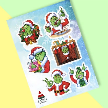 СтикерПак із новорічними наклейками "Грінч. Грінч і Різдво. The Grinch. Grinch"