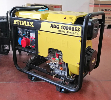 Генератор дизельний Atimax ADG-10000-E3 9 кВА, 3 фази, електростартер, Туреччина