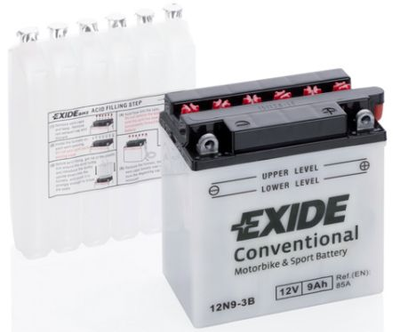 Акумулятор EXIDE Стандарт [12B] 9 Ah/ 135x75x139 (ДхШхВ) EXIDE EXI 12N9-3B