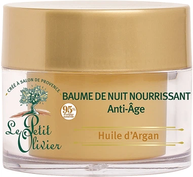 Антивіковий нічний бальзам для обличчя з аргановим маслом - Le Petit Olivier Night Balm Anti-aging Argan Oil 50ml (1051289-130655)
