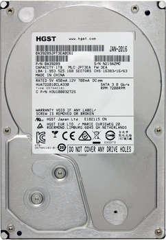 Накопитель HDD SATA 1.0TB Hitachi (HGST) Ultrastar A7K2000 7200rpm 32MB (0A39289_HUA722010CLA330) гар. 12 мес. Refurbished