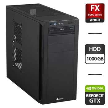 Игровой ПК Corsair/ AMD FX-8320E 8 ядер по 3.2 - 4.0 GHz/ 8 GB DDR3 / 1 TB HDD /GeForce GTX 750 Ti, 2 GB GDDR5 / DVD-ROM / 500W б/у