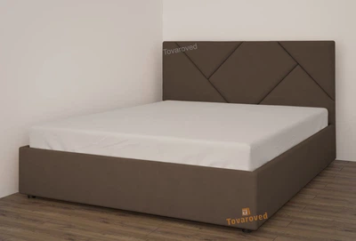 Кровать двуспальная Сити 160x200 Mebel-Day с подъемным механизмом Велюр Коричневый Канна (22)
