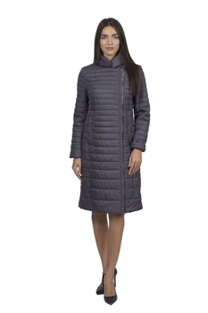 Жіноча приталена стьобана куртка F/W, графіт, без капюшона Clasna (графіт, L), 25992, 25604