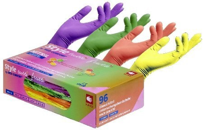 Перчатки нітрилові AMPri Style Tutti-Frutti (96шт./48 пар), 4 кольори, розмір S