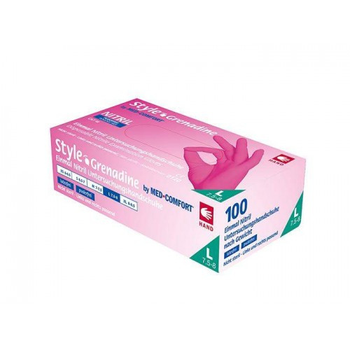 Перчатки нітрилові AMPri Style Grenadine (100 шт. / 50 пар), рожеві, розмір XS