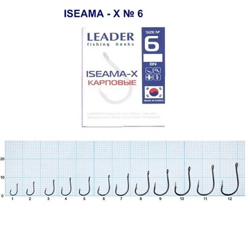 Крючок карповый Leader Iseama-X BN № 6