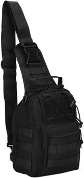 Тактична нагрудна сумка NewtactUA однолямкова через плече Чорна (4825562300032)
