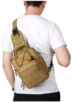 Тактическая нагрудная сумка NewtactUA однолямочная через плече Койот (4825562300049)