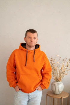 Худи мужское оранжевое oversize XL 104/3-22-04