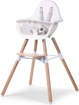 Стілець для годування Childhome Evolu 2 з бампером natural/white (CHEVOCHNW)