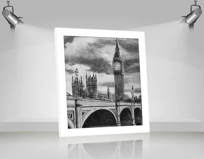 Фоторамка деревянная 25х25 багет: DL2001-02 Белый (глянцевый прозрачный пластик 0.8мм, двп) EmojiFrame