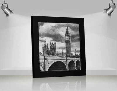 Фоторамка деревянная 25х25 багет: DL3005-02 Черный (глянцевый прозрачный пластик 0.8мм, двп) EmojiFrame