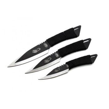 Метальні ножі набір 3 штуки в чохлі нержавіюча сталь "Скорпіон" Чорні