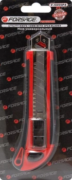 Нож универсальный с запасными лезвиями 3шт 18мм, в блистере Forsage F-5055P4