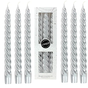 Свічка (набір 6 шт) BLF TWIST'N LIGHT (SET - 6PCS) Ø22 h:255 Argent (7377-BLF)