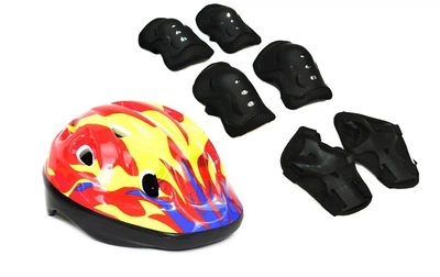 Комплект шлем и защита Sports Helmet размер S Красно-черный 4-8 лет (20462489/1)