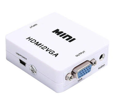 Конвертер адаптер из HDMI в VGA переходник преобразователь с внешним питанием для Т2 аналого-цифровое преобразование 1080P видео и аудио UKC белый
