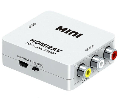Конвертер адаптер из HDMI на AV тюльпаны RCA переходник преобразователь 1080P видео и аудио UKC белый
