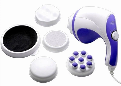 Массажер антицеллюлитный для тела рук и ног 4 насадки Релакс Спин Тоне UKC Relax Spin tone белый