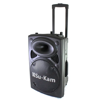 Портативна колонка Su-Kam BT 120D/212D+ 2 мікрофони 300 Вт 7500 mAh black