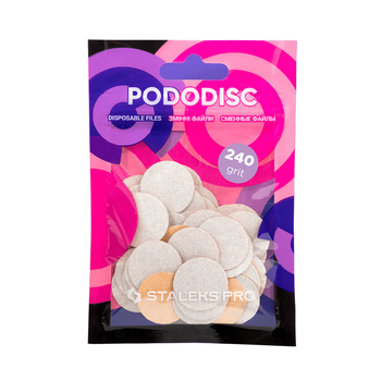 Сменные файлы для педикюрного диска Staleks PRO Pododisc M 20 мм 240 грит белые набор 50 шт