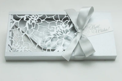 Открытка в коробочке Gift Box Florale цвет серебро
