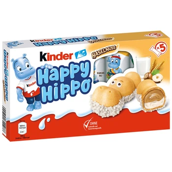 Вафельні бегемотики з горіховою начинкою Kinder Happy Hippo Haselnuss 103г