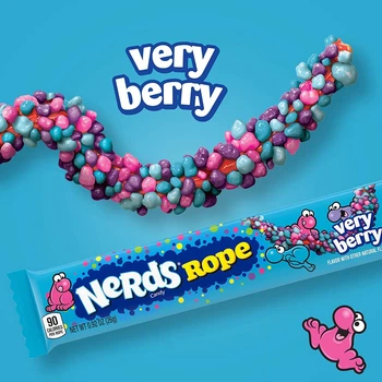 Цукерки з драже нердси Nerds Rope Very Berry 26г