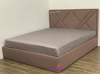 Ліжко полуторне 120x200 Астра Mebel-Day з підйомним механізмом Жаккард Капучино Нео (17)