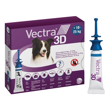 Vectra 3D пипетки для собак от 10 до 25 кг от блох, клещей, комаров, вшей , 1 пипетка
