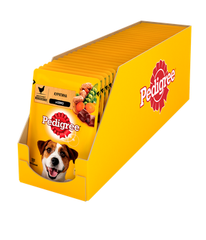 Упаковка влажного корма для взрослых собак Pedigree Курица и овощи в соусе 24 шт по 100 г (5900951217326)