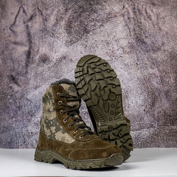 Зимние тактические берцы Nato Хаки, Ботинки из натуральной кожи. 43